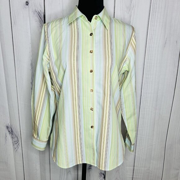 Pendleton Womens Sz 10P Petite Button Up Shirt Non Iron Shaped Fit Multicolor - Picture 1 of 11